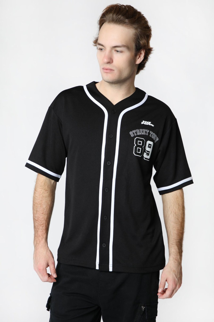 Mens No Fear | No Fear Mens Baseball Jersey Black