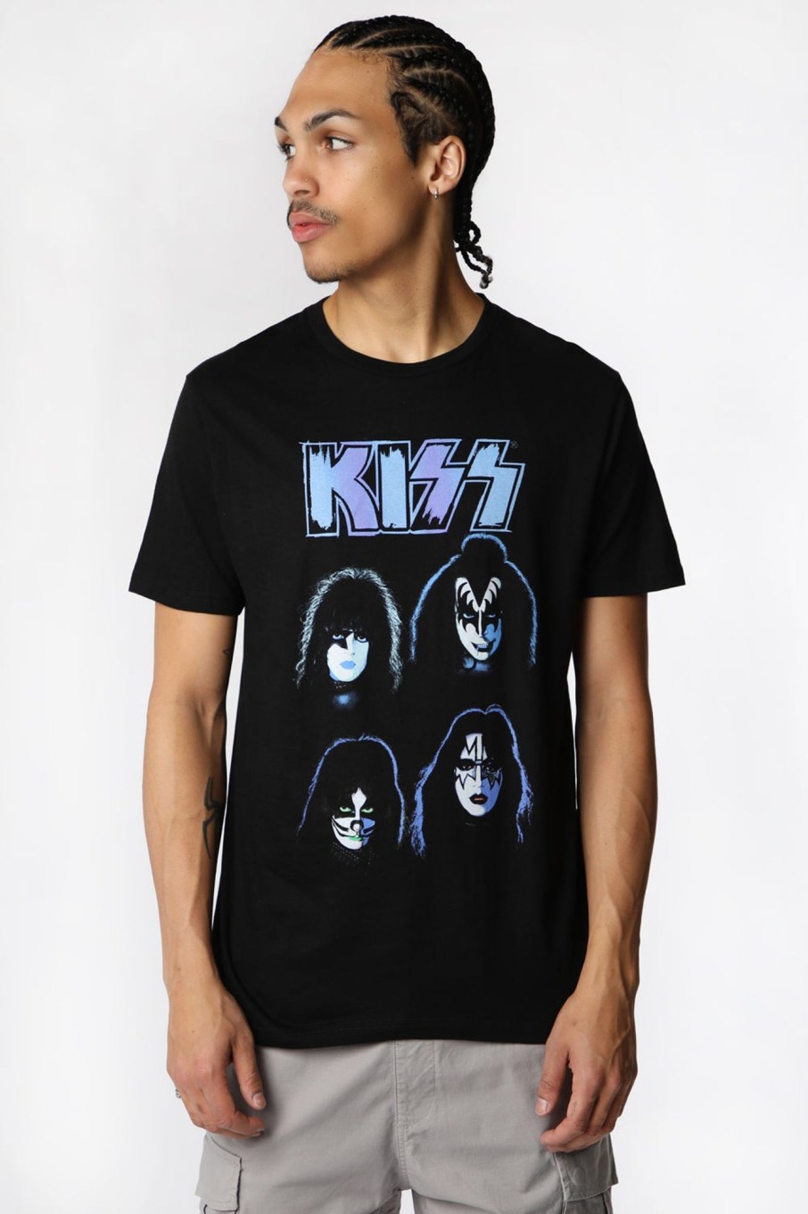 Mens West49 | Mens Kiss Four Faces T-Shirt Black