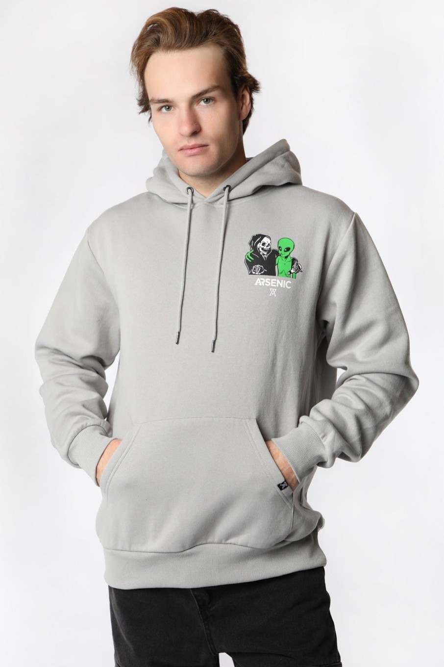 Mens Arsenic | Arsenic Mens Alien Hoodie Light Grey