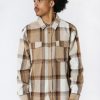 Mens Amnesia | Amnesia Mens Cotton Plaid Button-Up Sand