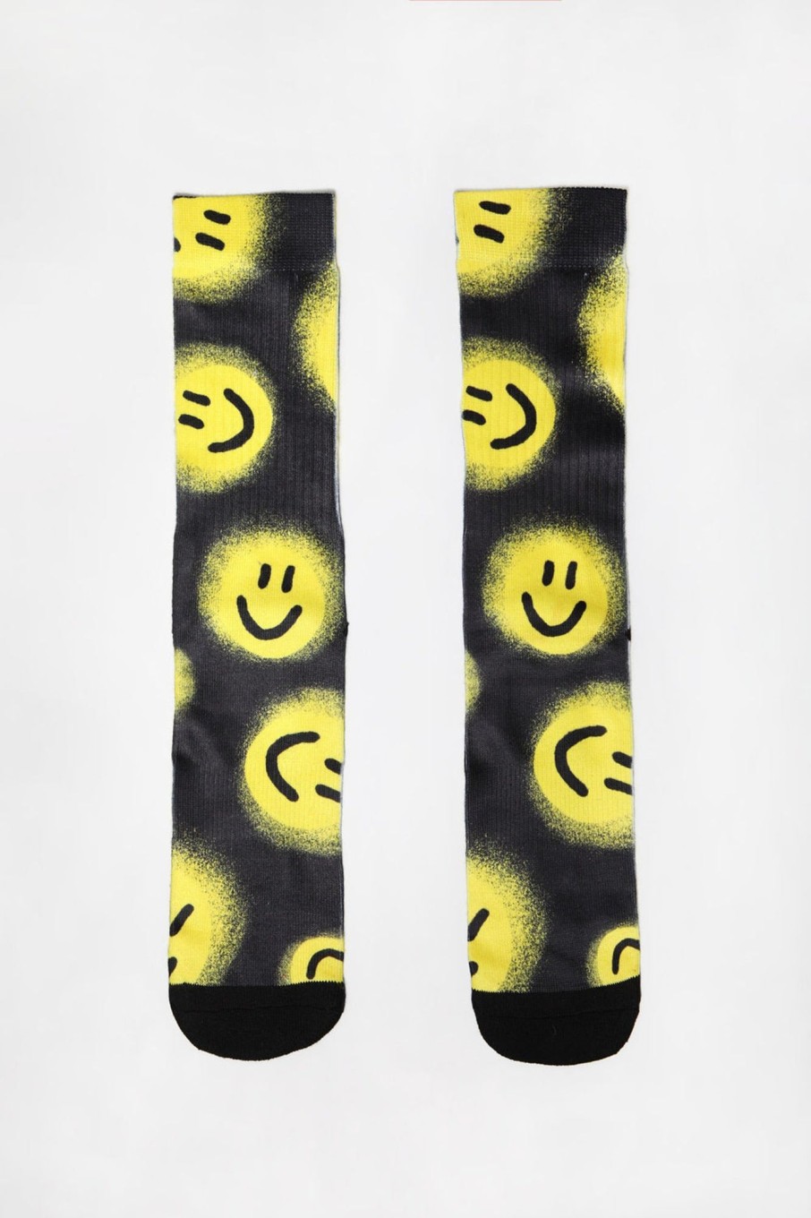 Mens Zoo York | Zoo York Mens Smiley Crew Socks Black