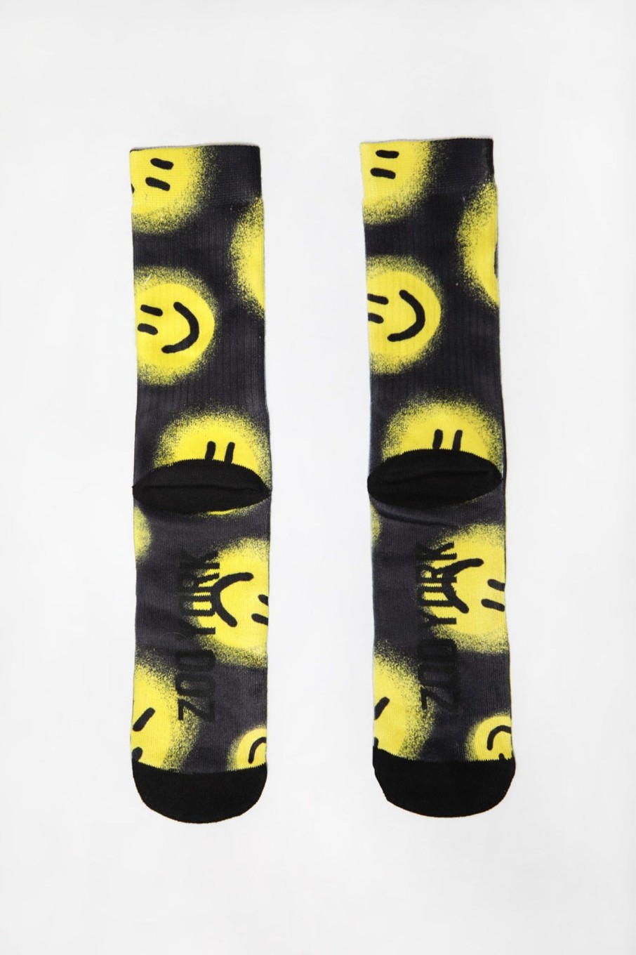 Mens Zoo York | Zoo York Mens Smiley Crew Socks Black