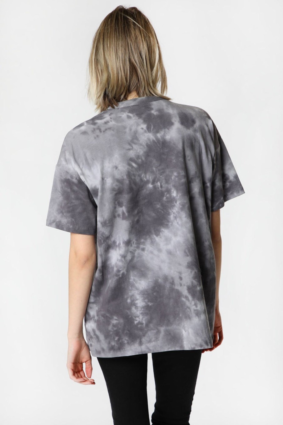 Womens Sovrn Voices | Womens Sovrn Voices Oversized Tie-Dye T-Shirt Black With White