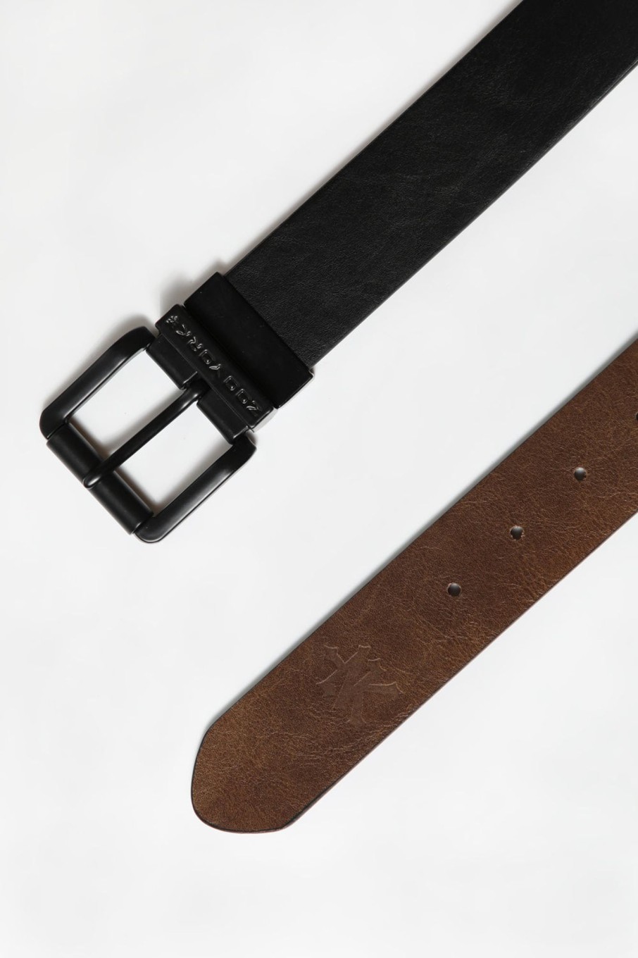 Mens Zoo York | Zoo York Mens Reversible Faux Leather Belt Black