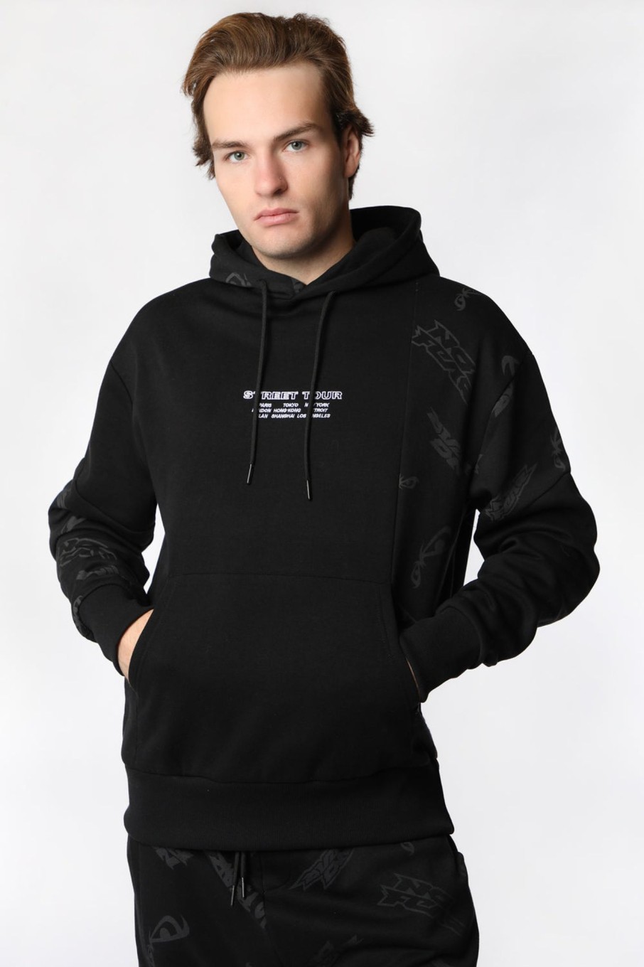 Mens No Fear | No Fear Mens Logo Print Hoodie Black