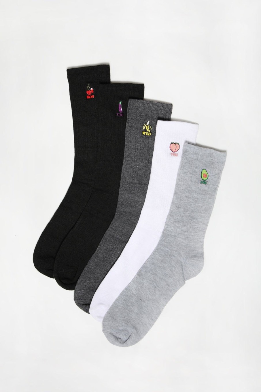 Youth Amnesia | Amnesia Youth 5-Pack Embroidered Crew Socks Multi