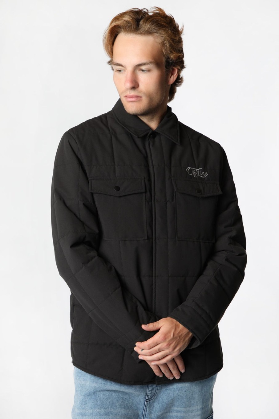 Mens Amnesia | Amnesia Offline Mens Quilted Shacket Black