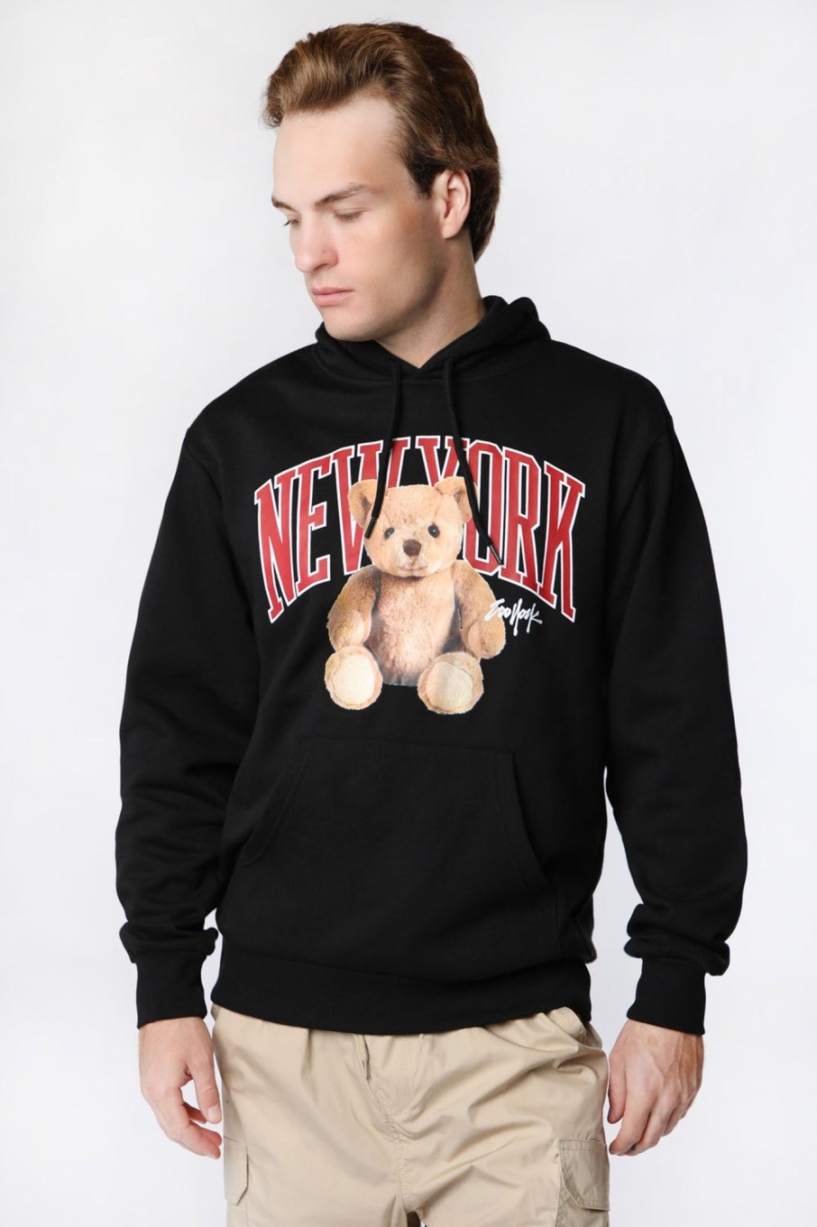 Mens Zoo York | Zoo York Mens Nyc Teddy Hoodie Black