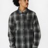 Mens Amnesia | Amnesia Mens Cotton Plaid Button-Up Charcoal