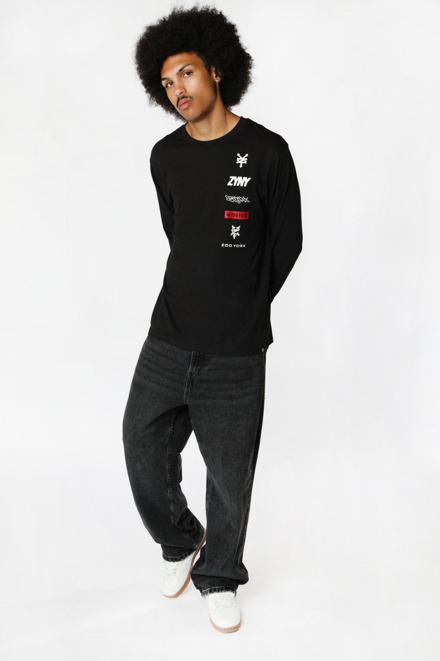 Mens Zoo York | Zoo York Mens Multi Logo Long Sleeve Top