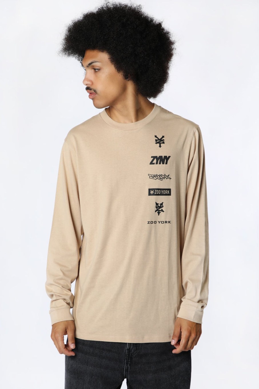 Mens Zoo York | Zoo York Mens Multi Logo Long Sleeve Top