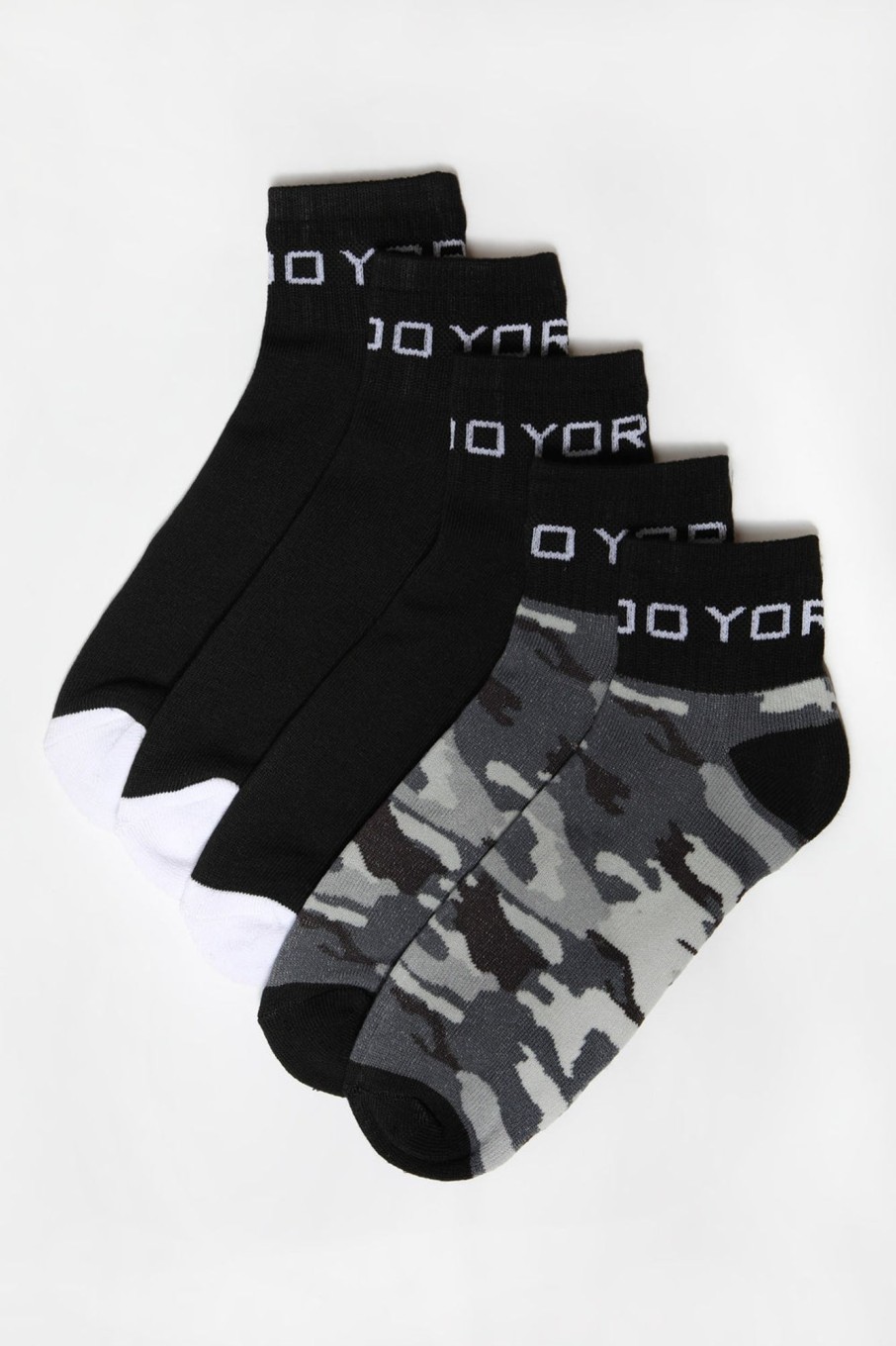 Mens Zoo York, Zoo York Mens 5-Pack Camo Athletic Ankle Socks Black