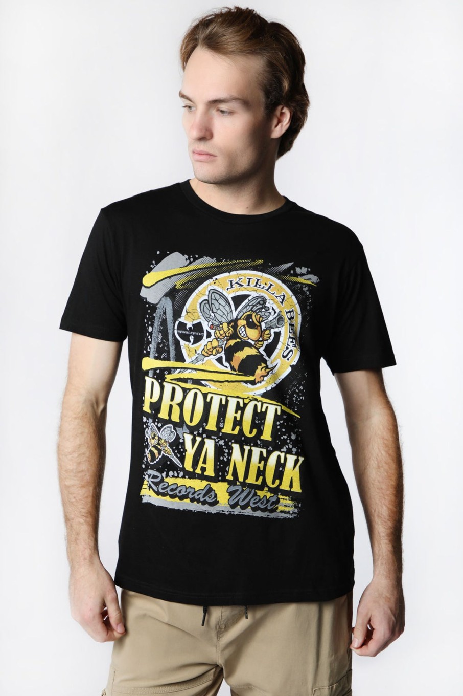 Mens West49 | Mens Wu-Tang Clan Protect Ya Neck T-Shirt Black