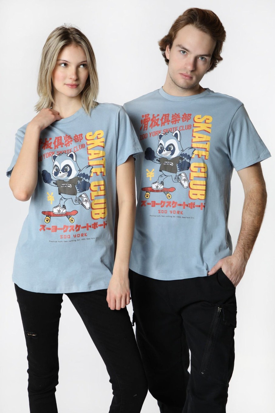 Unisex Zoo York | Zoo York Unisex Skate Club T-Shirt Baby Blue