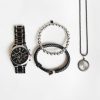 Mens Zoo York | Zoo York Mens Black Watch Set Silver