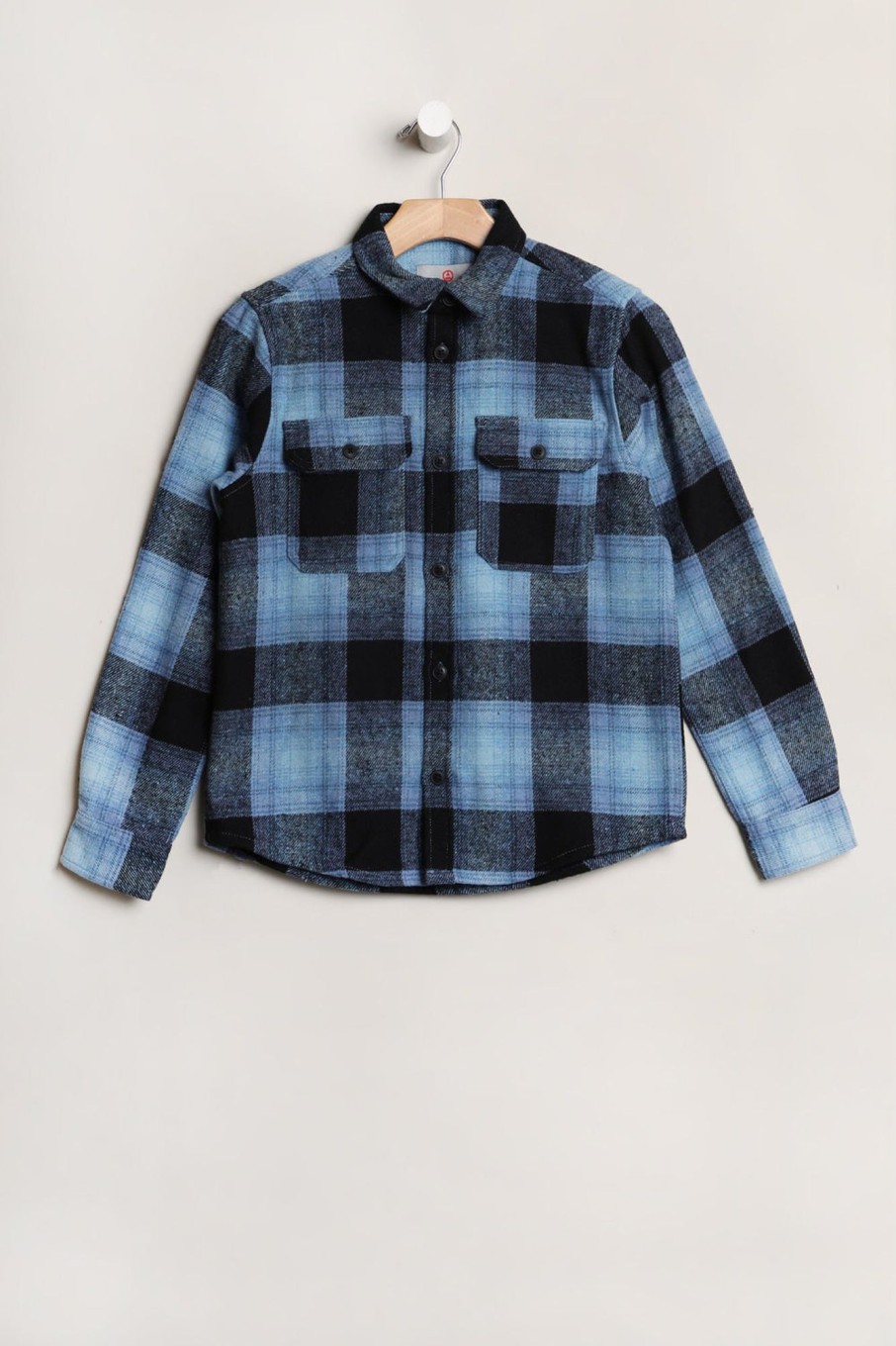 Youth Amnesia | Amnesia Youth Flannel Plaid Button-Up Blue