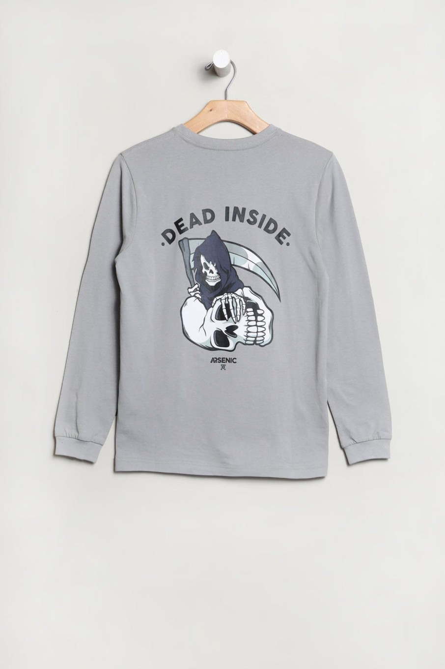 Youth Arsenic | Arsenic Youth Dead Inside Long Sleeve Top Light Grey