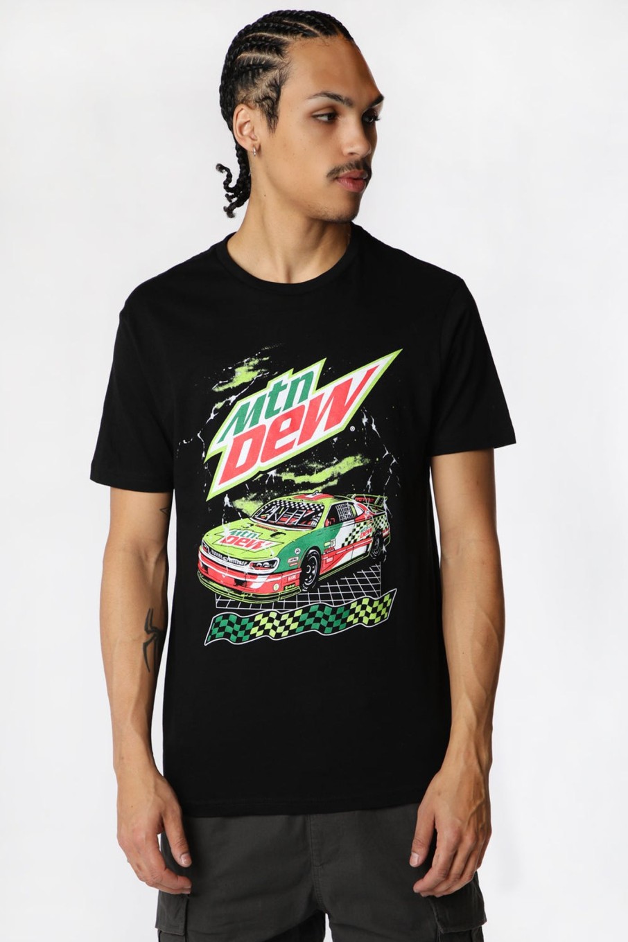 Mens West49 | Mens Mtn Dew Racing T-Shirt Black