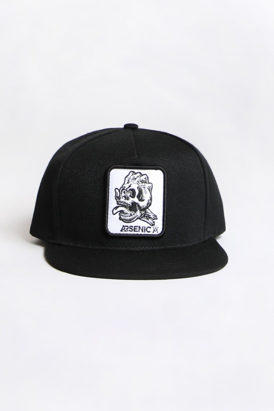 Mens Arsenic | Arsenic Mens Skull Patch Flat Brim Hat Black