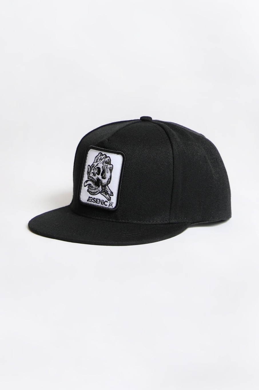 Mens Arsenic | Arsenic Mens Skull Patch Flat Brim Hat Black