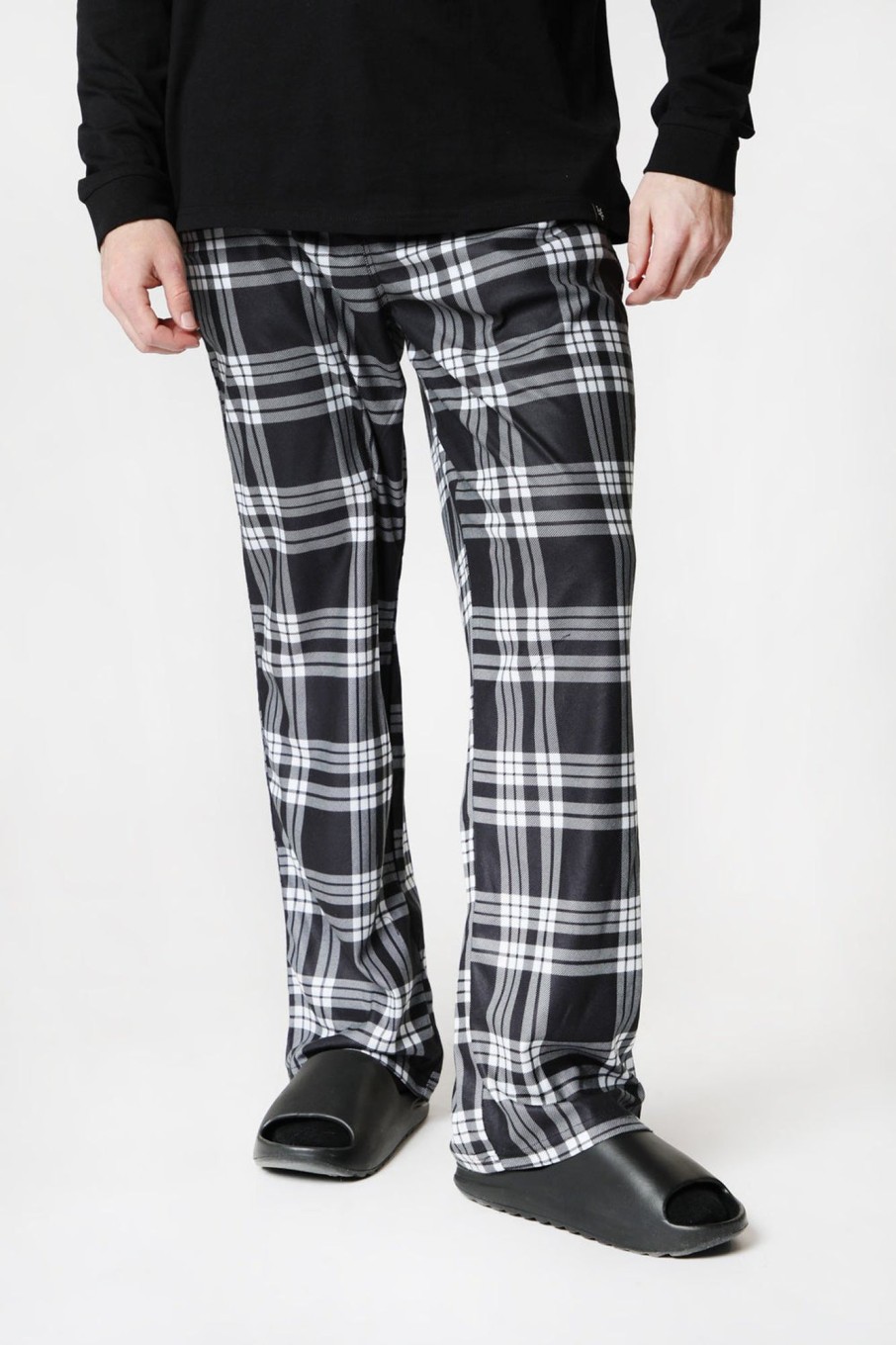 Mens Zoo York | Zoo York Mens Plaid Pajama Bottoms Black