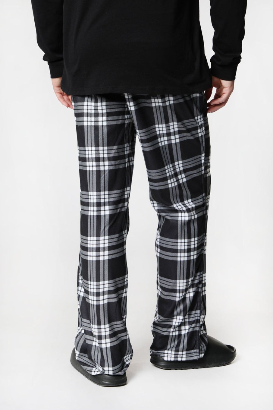 Mens Zoo York | Zoo York Mens Plaid Pajama Bottoms Black