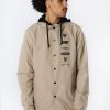 Mens Zoo York | Zoo York Mens Multi Logo Coach Jacket Taupe