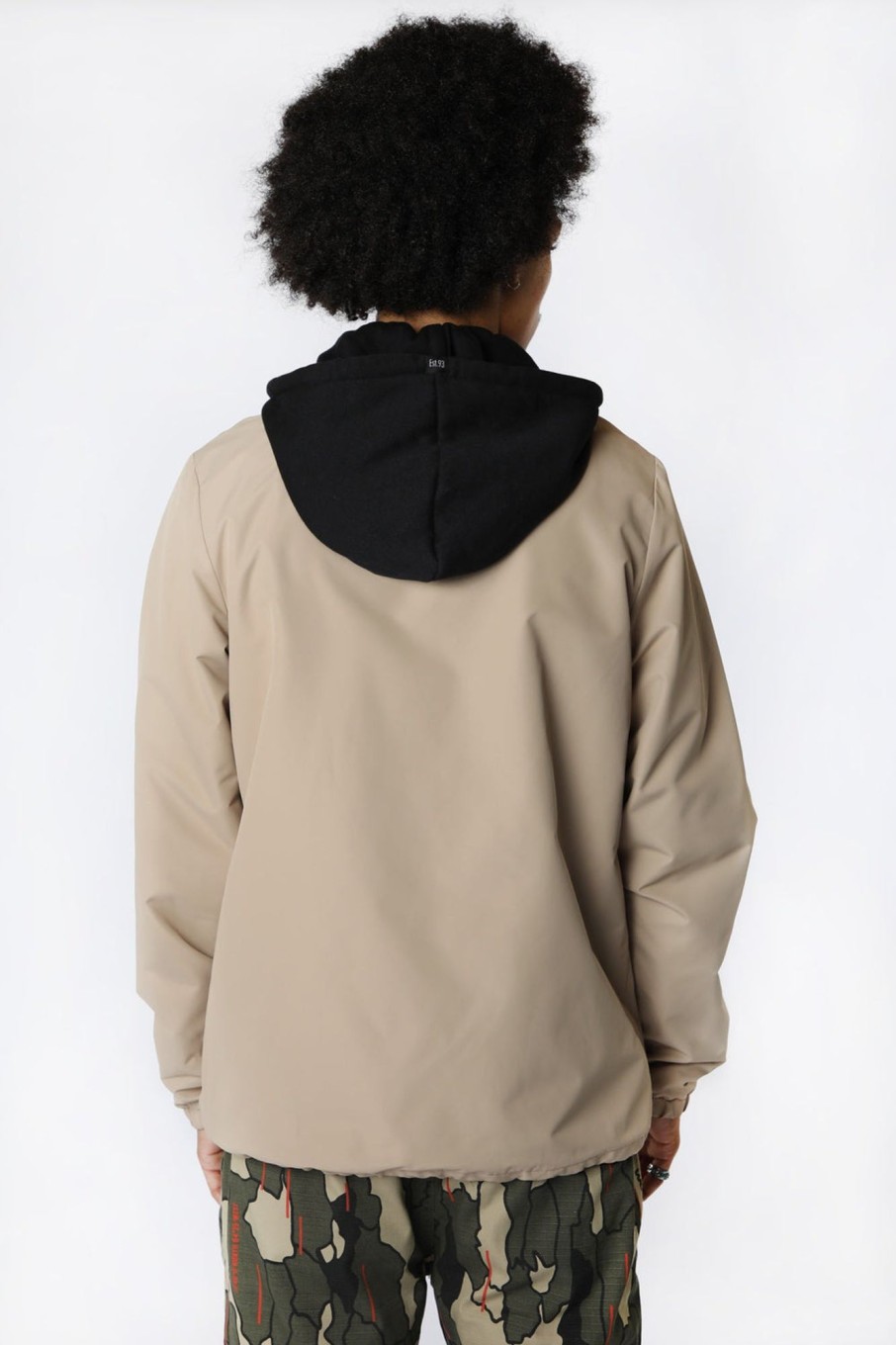 Mens Zoo York | Zoo York Mens Multi Logo Coach Jacket Taupe