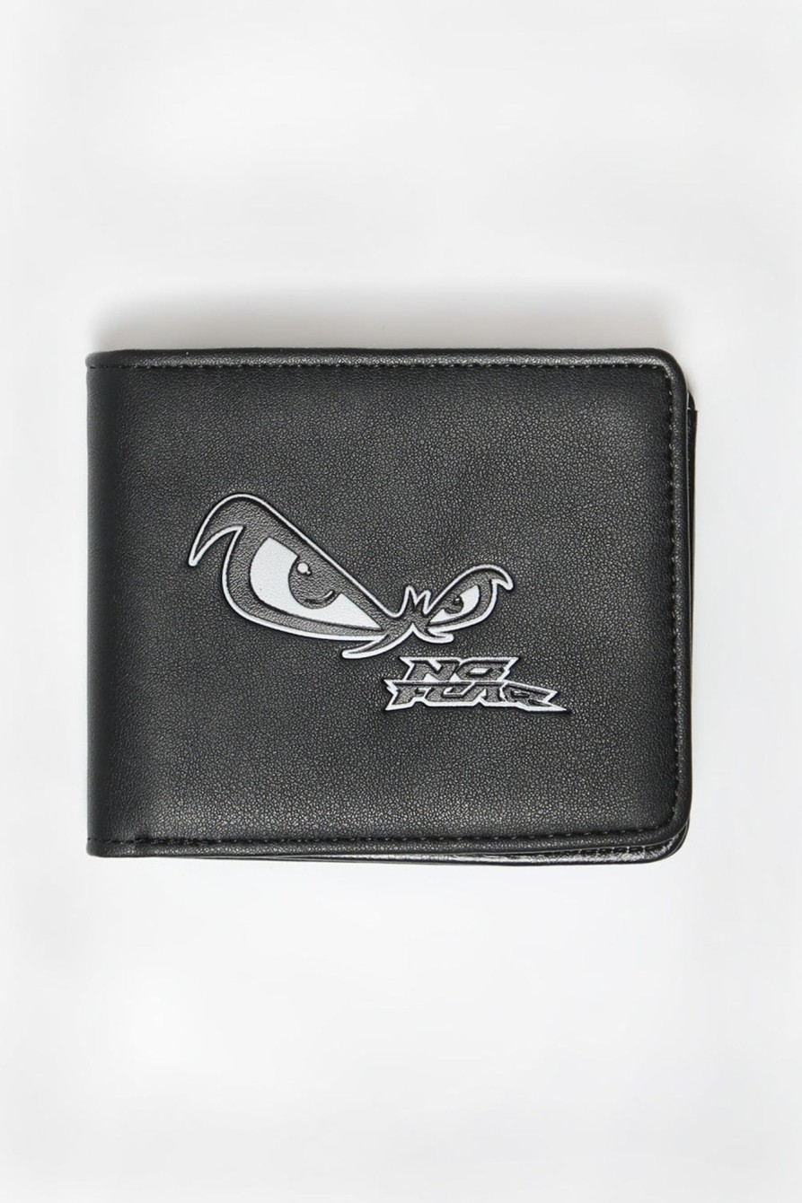 Mens No Fear | No Fear Faux Leather Logo Wallet Black