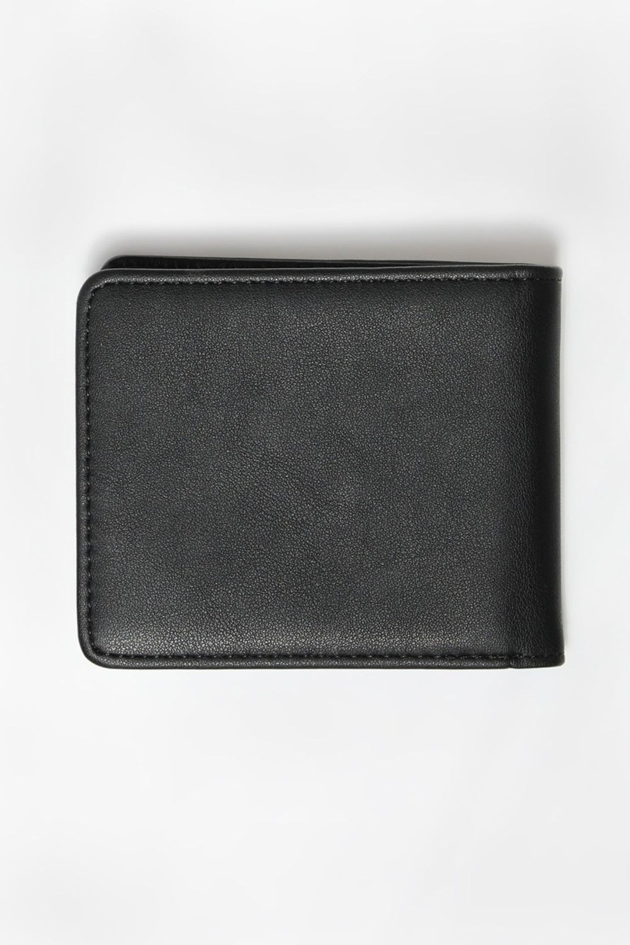 Mens No Fear | No Fear Faux Leather Logo Wallet Black