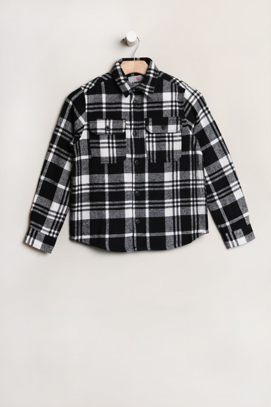 Youth Amnesia | Amnesia Youth Flannel Plaid Button-Up Black