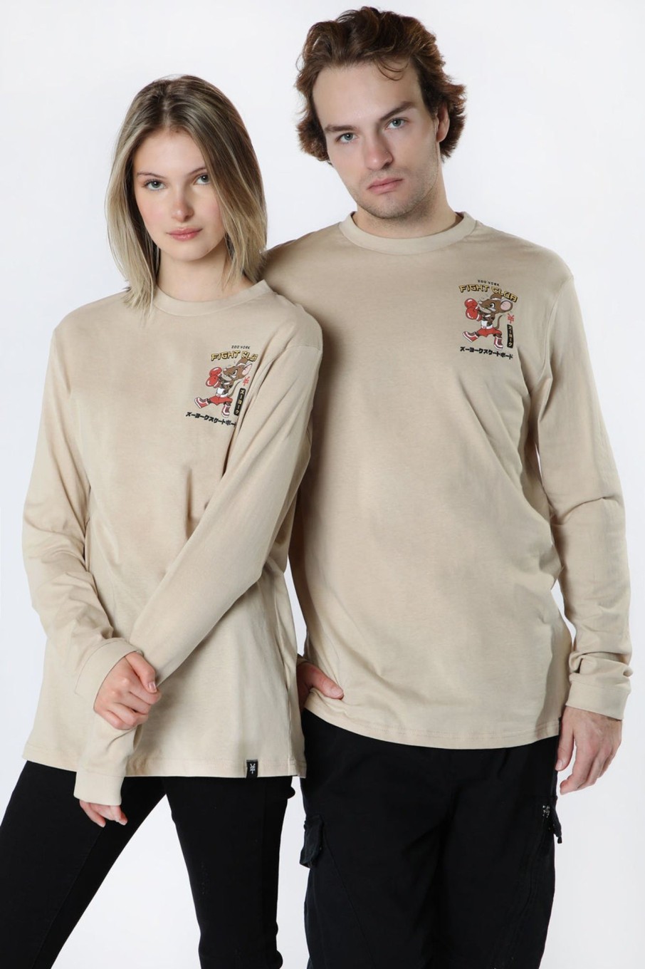 Unisex Zoo York | Zoo York Unisex Boxer Rat Long Sleeve Top Natural