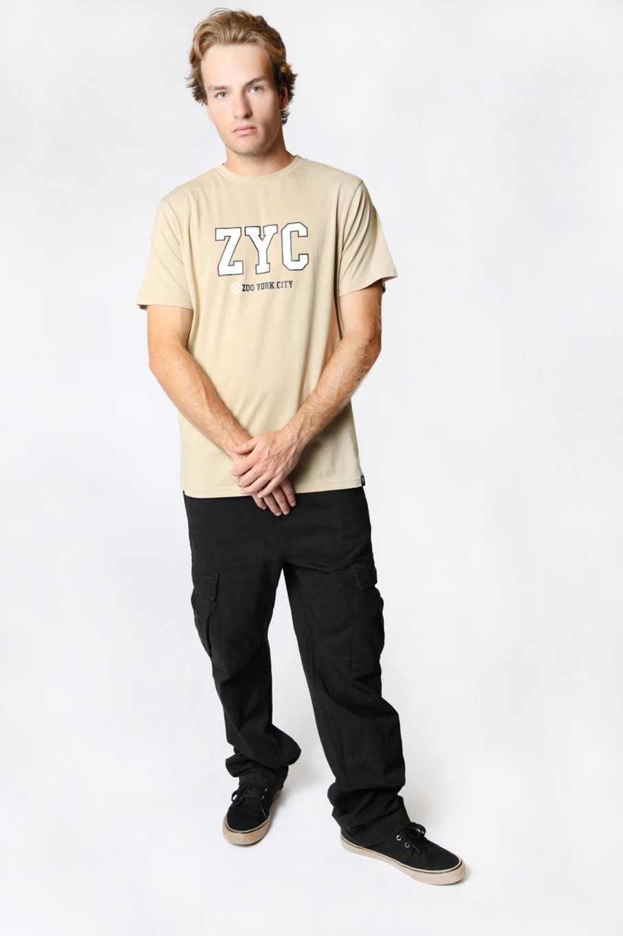 Mens Zoo York | Zoo York Mens Zyc Graphic T-Shirt Natural