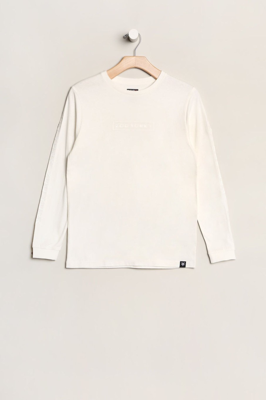 Youth Zoo York | Zoo York Youth Box Logo Long Sleeve Top Off White