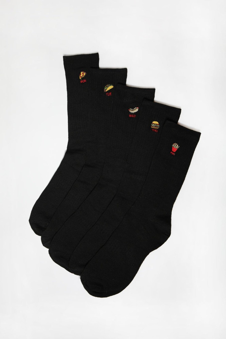 Youth Amnesia | Amnesia Youth 5-Pack Fast Food Crew Socks Black