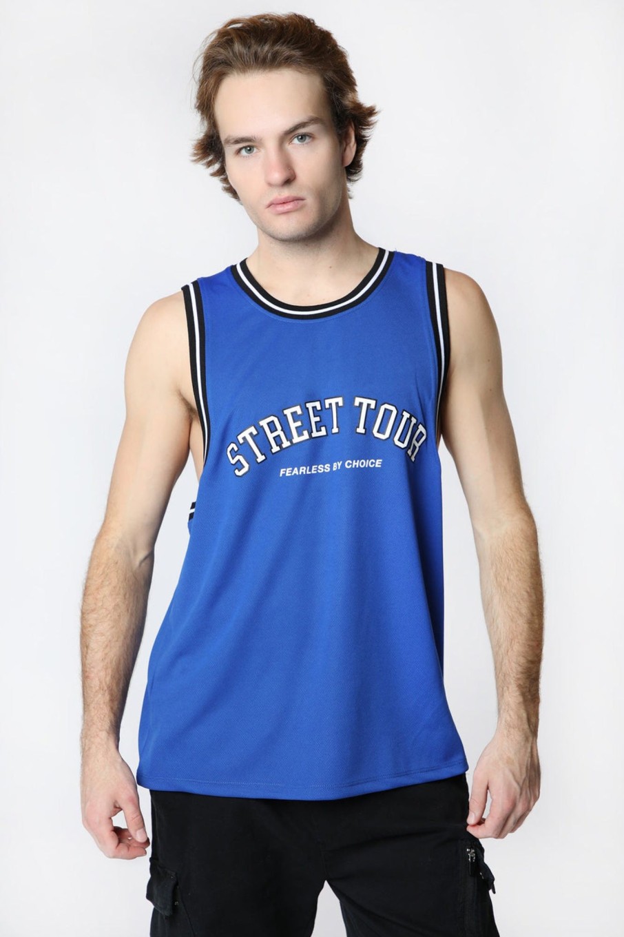 Mens No Fear | No Fear Mens Basketball Jersey Tank Top Royal Blue