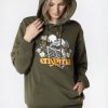 Womens Enygma | Womens Enygma Skeleton Kiss Hoodie Dark Green