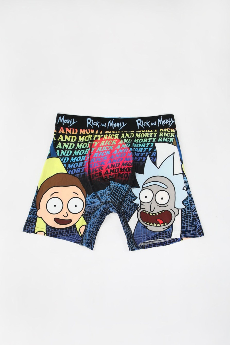 Mens West49 | Mens Rick And Morty Boxer Brief Black