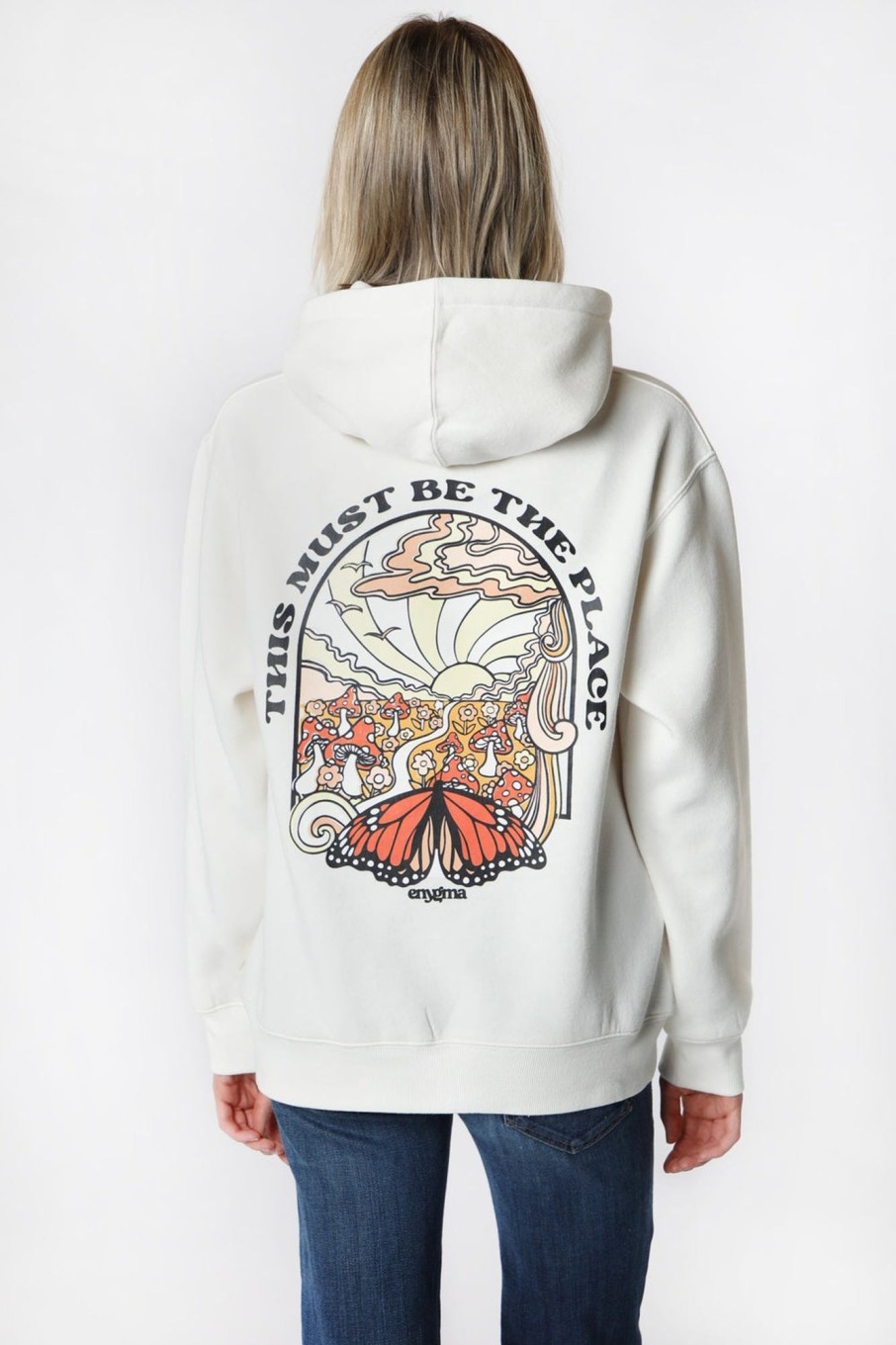 Womens Enygma | Womens Enygma This Must Be The Place Graphic Hoodie Ivory