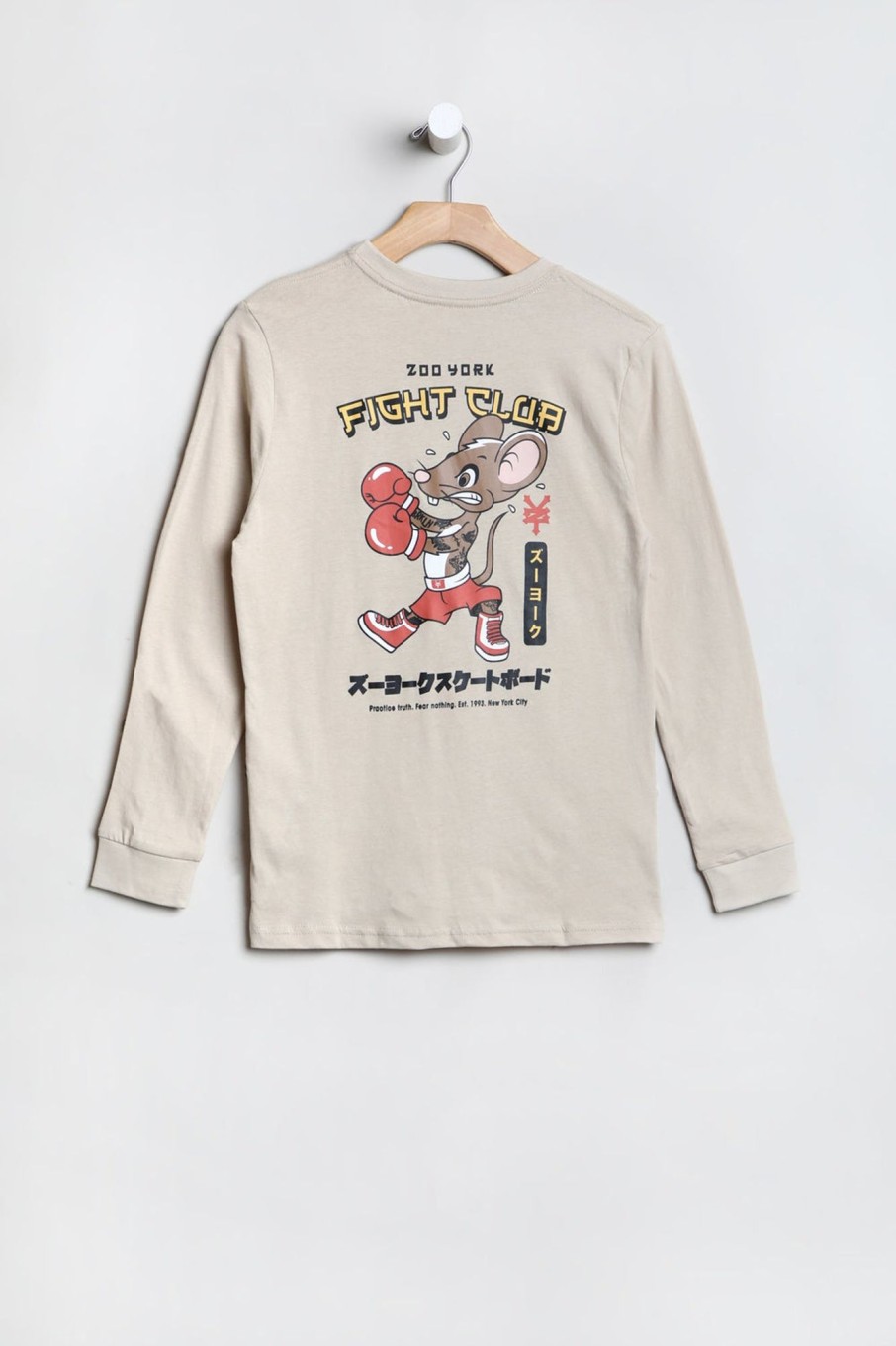 Youth Zoo York | Zoo York Youth Boxer Rat Long Sleeve Top Natural