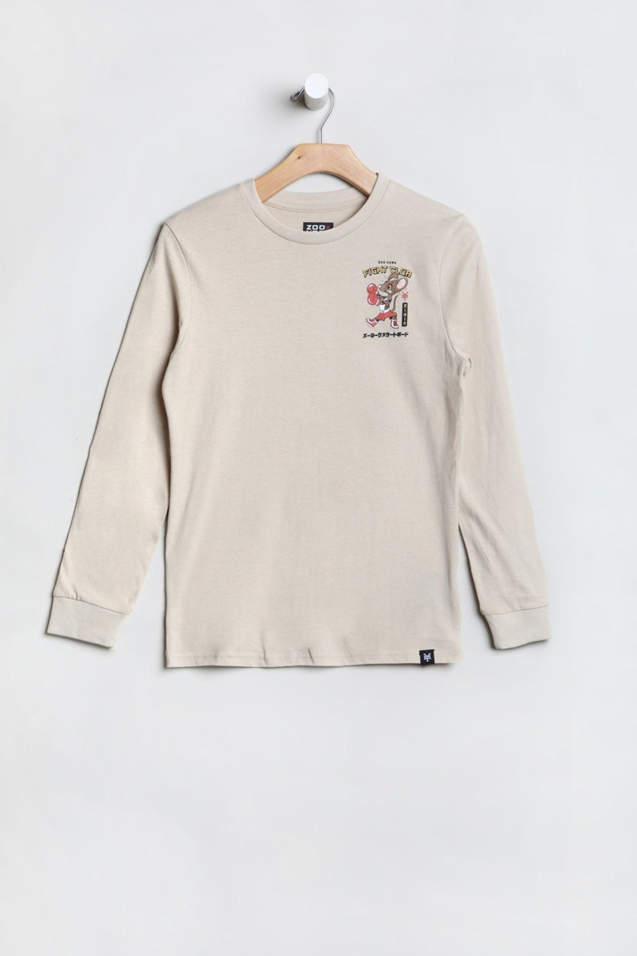 Youth Zoo York | Zoo York Youth Boxer Rat Long Sleeve Top Natural