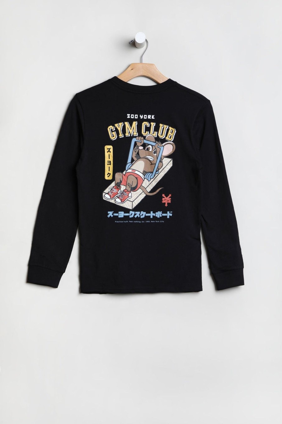 Youth Zoo York | Zoo York Youth Gym Club Long Sleeve Top Black