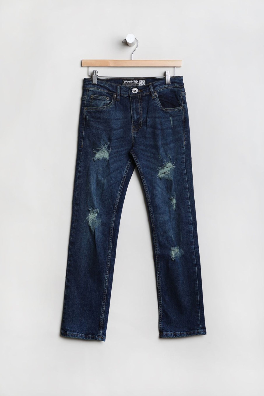 Youth West49 | West49 Youth Distressed Slim Jeans Rinse Denim