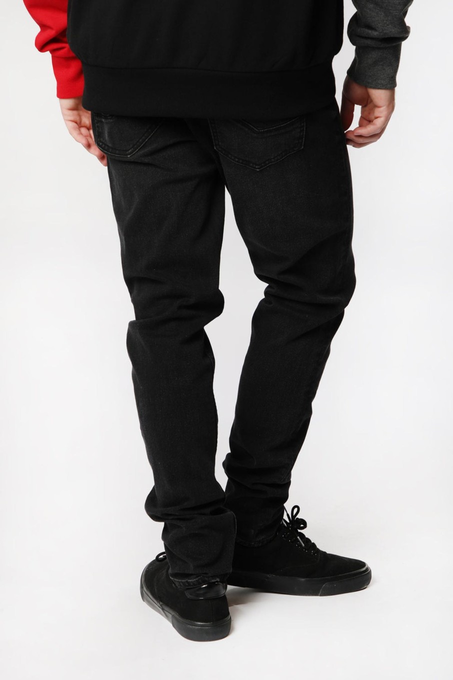 Mens West49 | West49 Mens Washed Black Skinny Jeans Charcoal