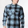 Mens Amnesia | Amnesia Mens Flannel Plaid Button-Up Blue