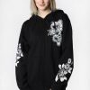 Womens Sovrn Voices | Womens Sovrn Voices Dragon And Roses Zip-Up Hoodie Black