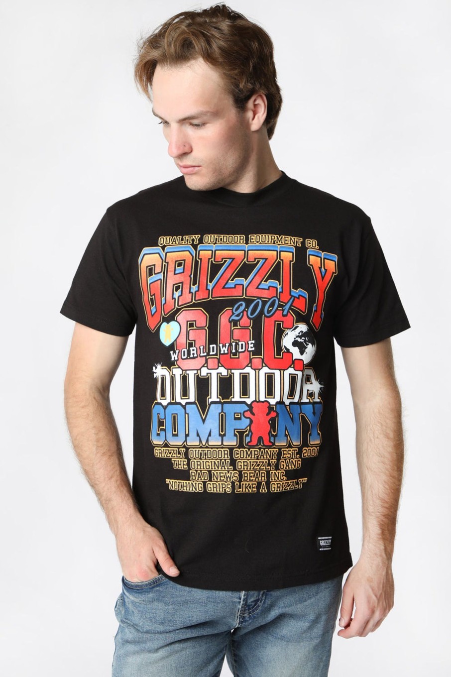 Mens Grizzly | Grizzly Back To Back T-Shirt Black