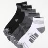 Mens Zoo York | Zoo York Mens 5-Pack Athletic Ankle Socks Black With White