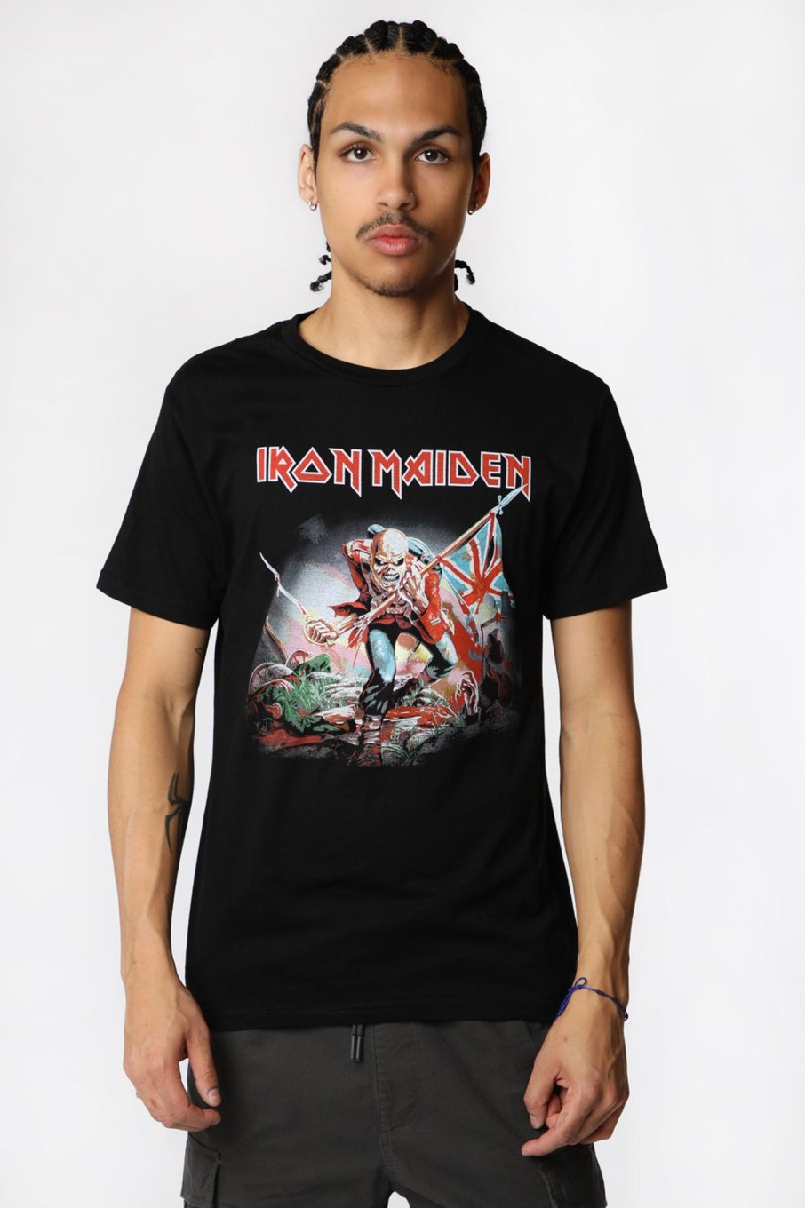 Mens West49 | Mens Iron Maiden Army T-Shirt Black