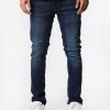 Mens West49 | West49 Mens Dark Stone Slim Jeans Pacific Blue